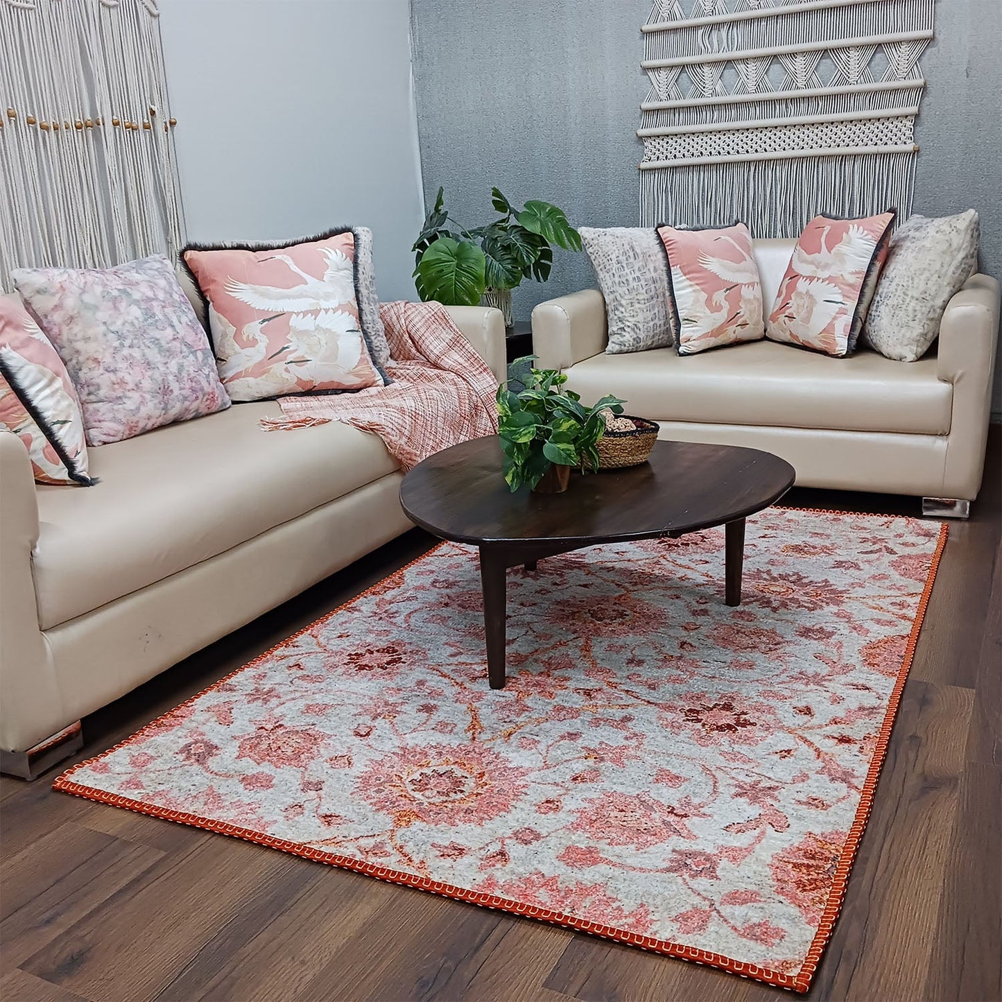 Avioni Faux Silk Carpet for a Stylish and Modern Living Room | Durable and Washable | RoseWood Collection