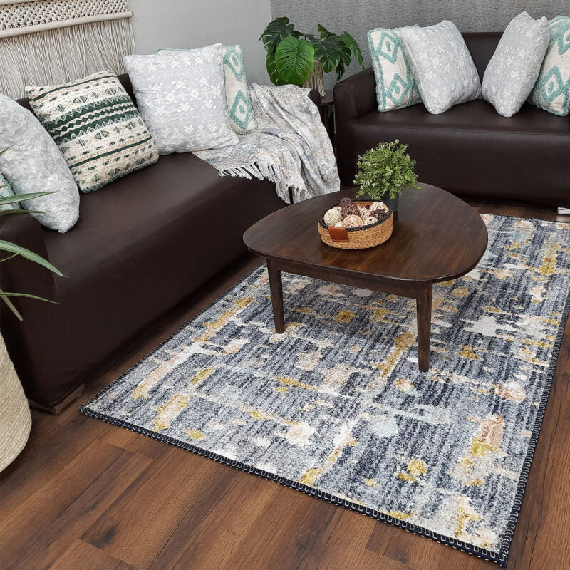 Avioni Faux Silk Carpet | Add a Touch of Glamour to Your Living Room | Durable and Washable | GreyDawn Collection