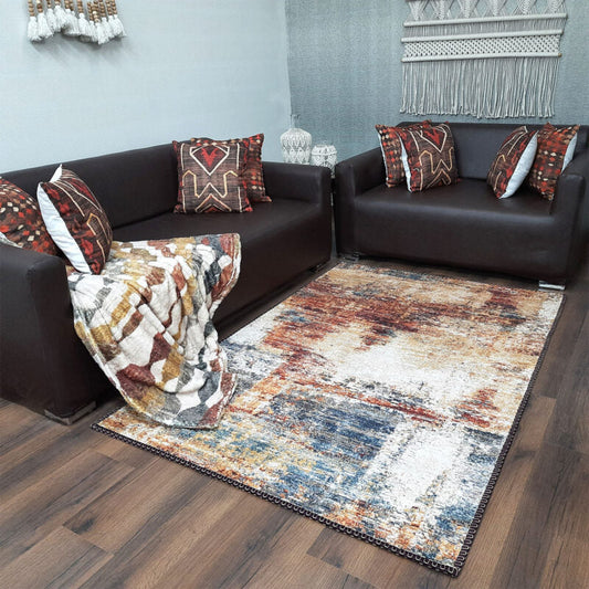 Avioni Faux Silk Rug for Living Room | Luxurious, Durable and Washable | Earthy Elegance Collection