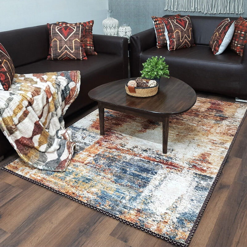 Avioni Faux Silk Rug for Living Room | Luxurious, Durable and Washable | Earthy Elegance Collection