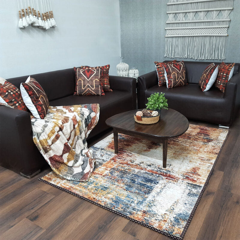 Avioni Faux Silk Rug for Living Room | Luxurious, Durable and Washable | Earthy Elegance Collection