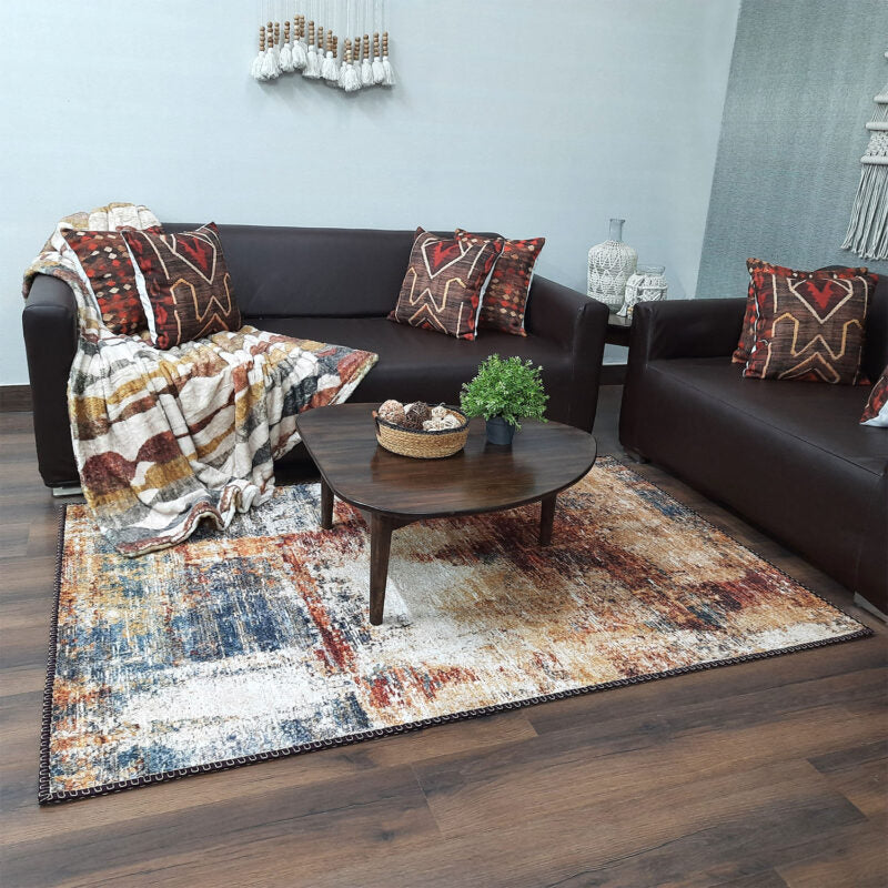 Avioni Faux Silk Rug for Living Room | Luxurious, Durable and Washable | Earthy Elegance Collection