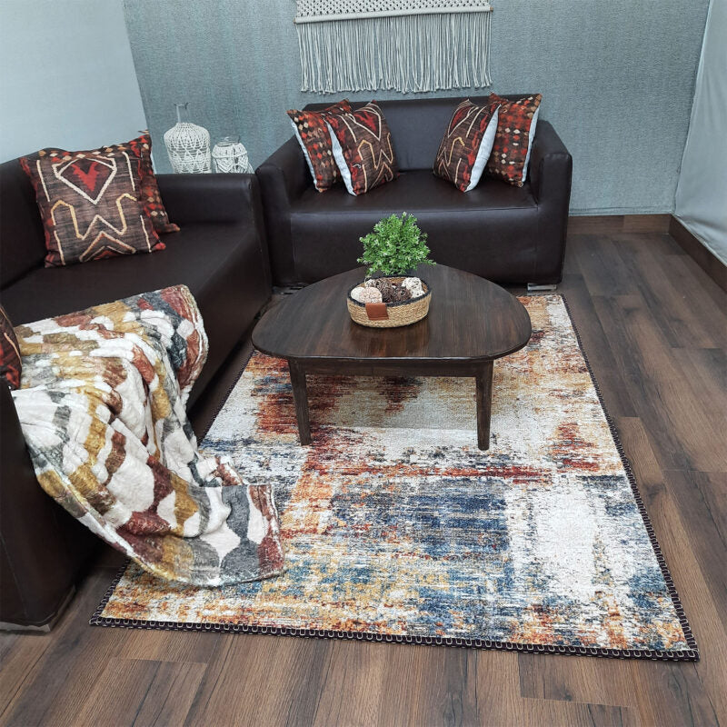 Avioni Faux Silk Rug for Living Room | Luxurious, Durable and Washable | Earthy Elegance Collection