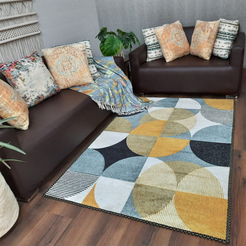 Avioni Faux Silk Carpet for Your Living Room | Timeless and Elegant Look | Durable and Washable | GreyDawn Collection