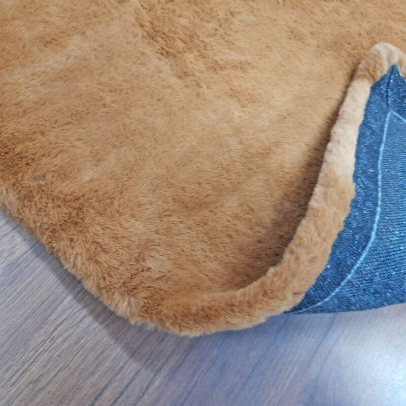 Loomkart – Avioni Ultra Soft Light Brown Cozy Faux  Fur Carpet for Bedroom/Hallway/Pooja Room-Easily Hand Washable- 60X150cm