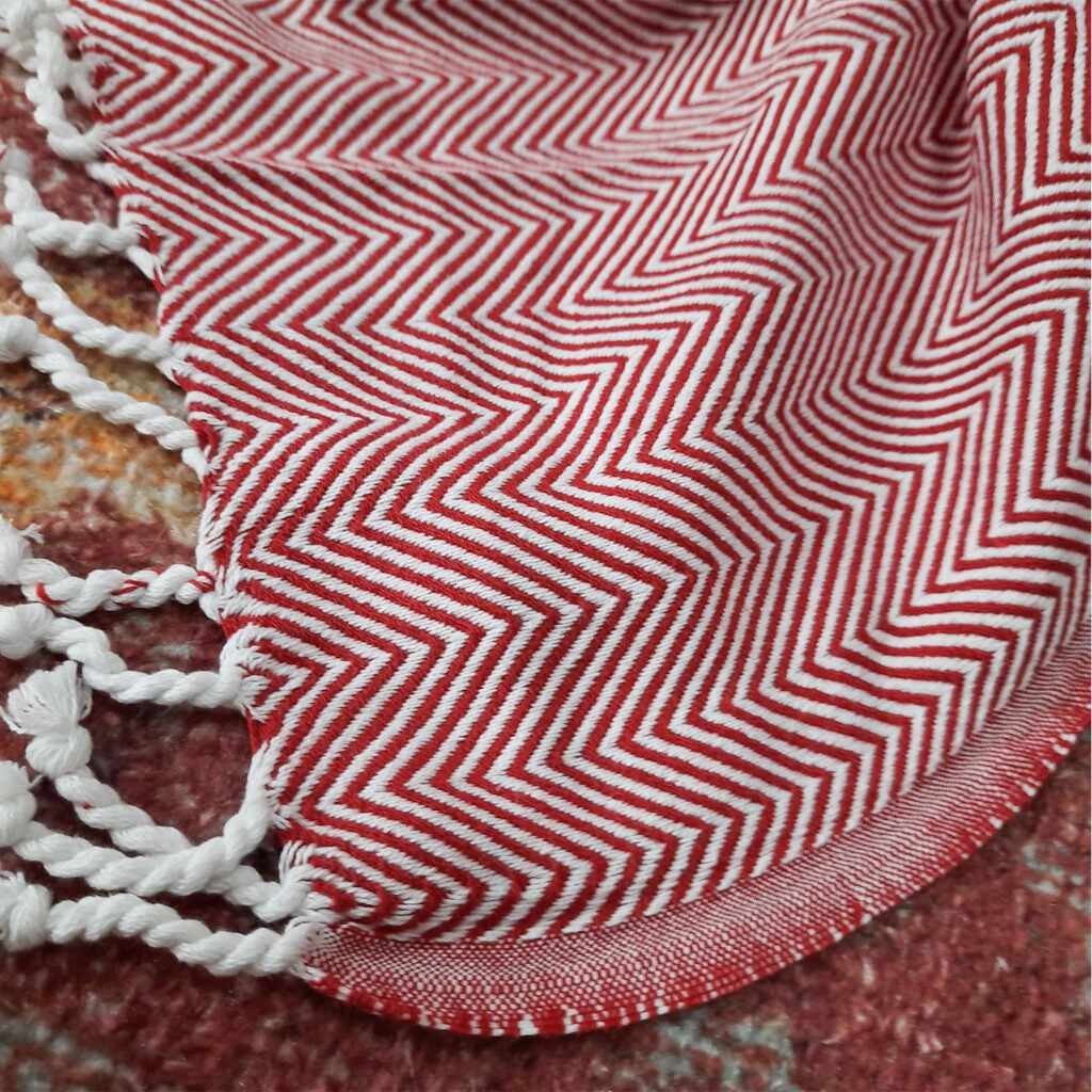 Avioni Premium 100% Cotton Sofa Throws/Blankets-Red-120cm x 150cm