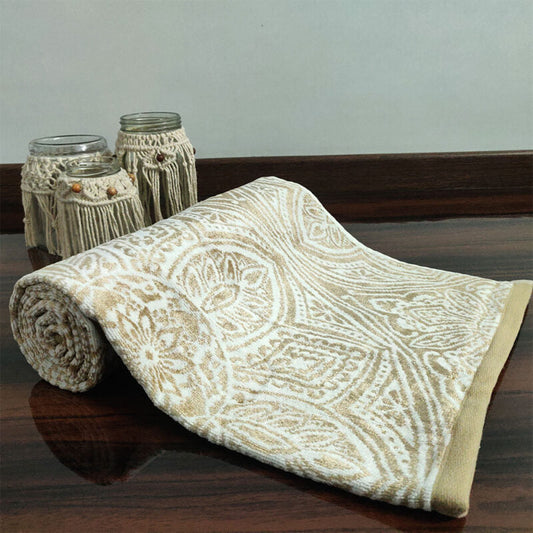 Avioni 100% Cotton Premium & Luxury Soft Linen Bath Towels in White Golden Finish-70cm x 135cm