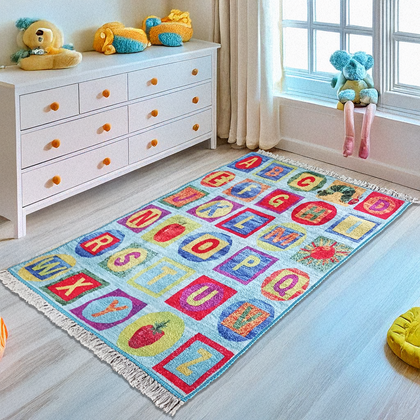 Silk Carpet Kids Collection – ABCD Kids Room Rug – Avioni