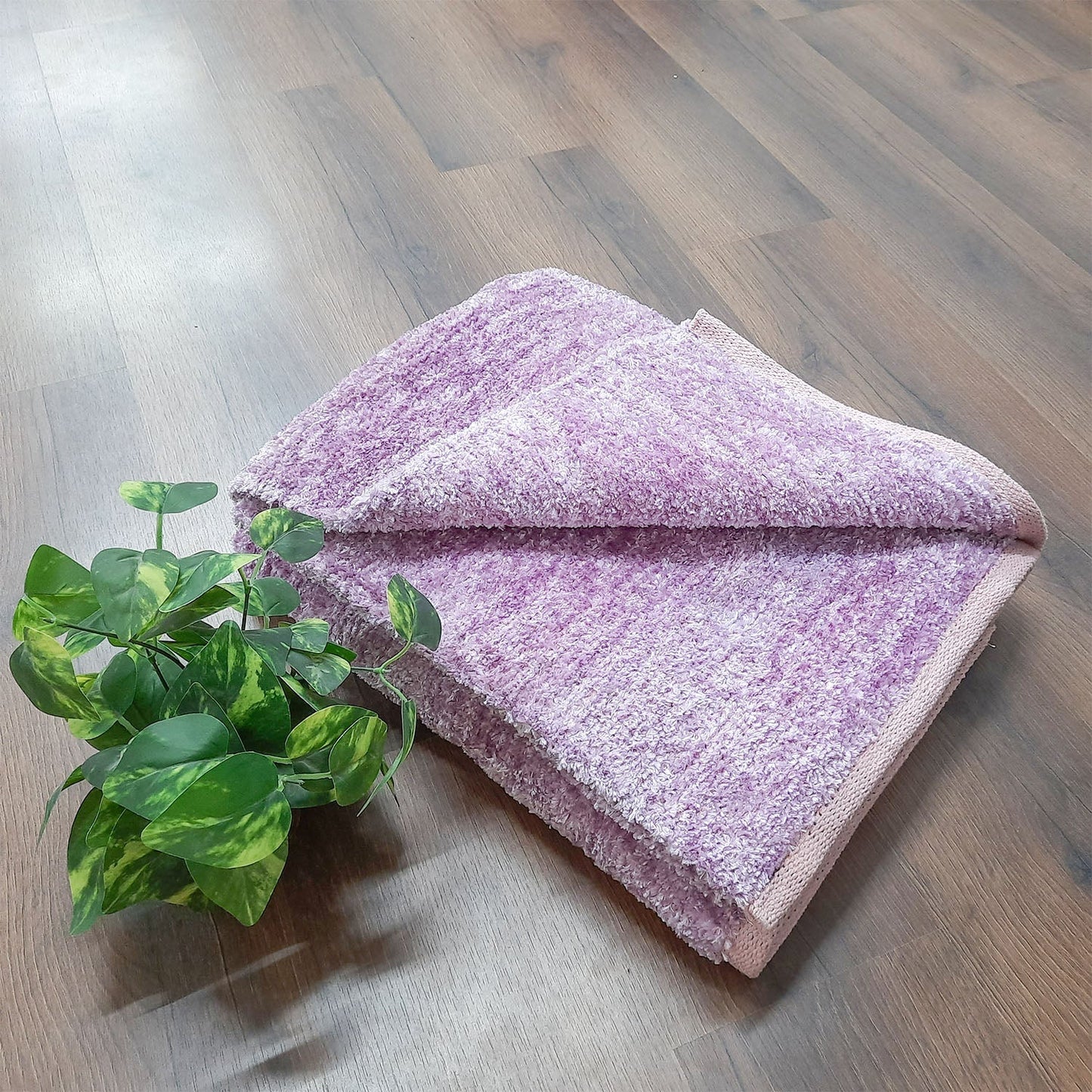 Avioni Lux Handloom Chenille Solid Durries- Pink-Purple-120cm x 180cm (~4×6 Feet)