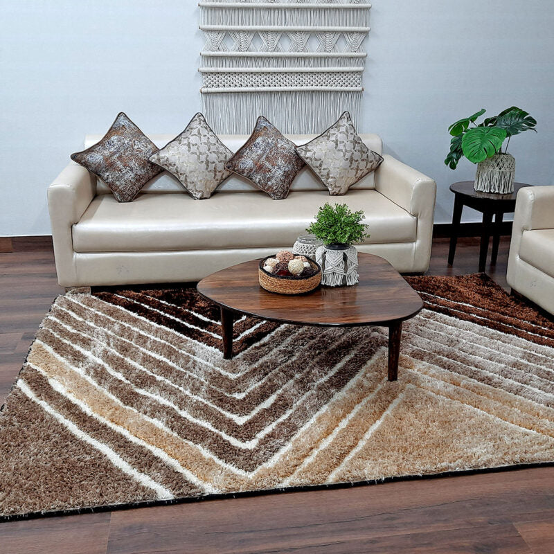 Modern Area Rug – Shag Pile Carpet in Multicolor 3D Modern Waves Design – Avioni – Best Deal
