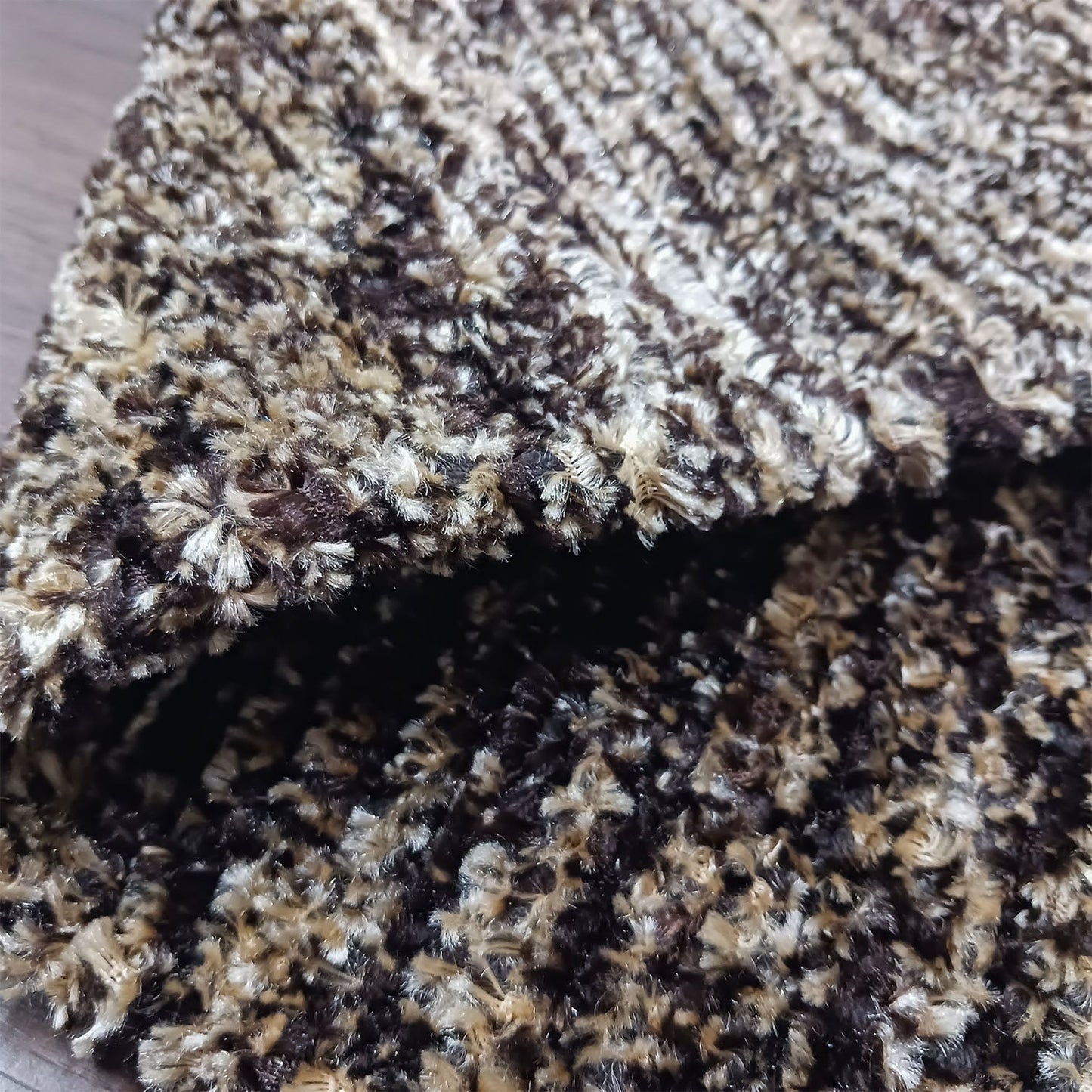 Avioni Handloom Rugs | Master Artisans Work | Feather like Luxurious Silk Soft Touch | Home Washable | Brown White Design | Reversible-90cm x 150cm (~3Feet x 5Feet)