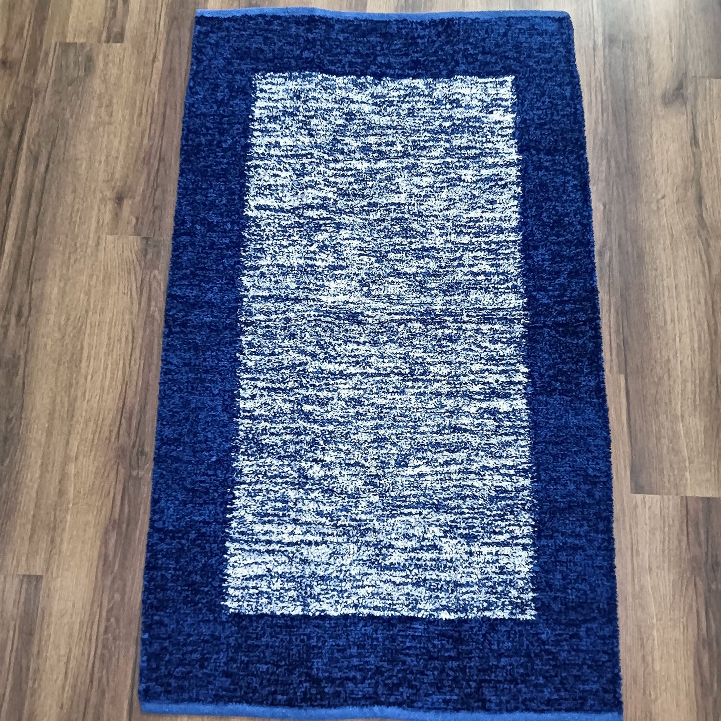 Avioni Handloom Cut Shuttle Rugs by Master Artisans | Feather like Luxurious Silk Soft Touch | Home Washable | Blue and White | Reversible - 3 feet x 5 feet (~90 cm x 150 cm)