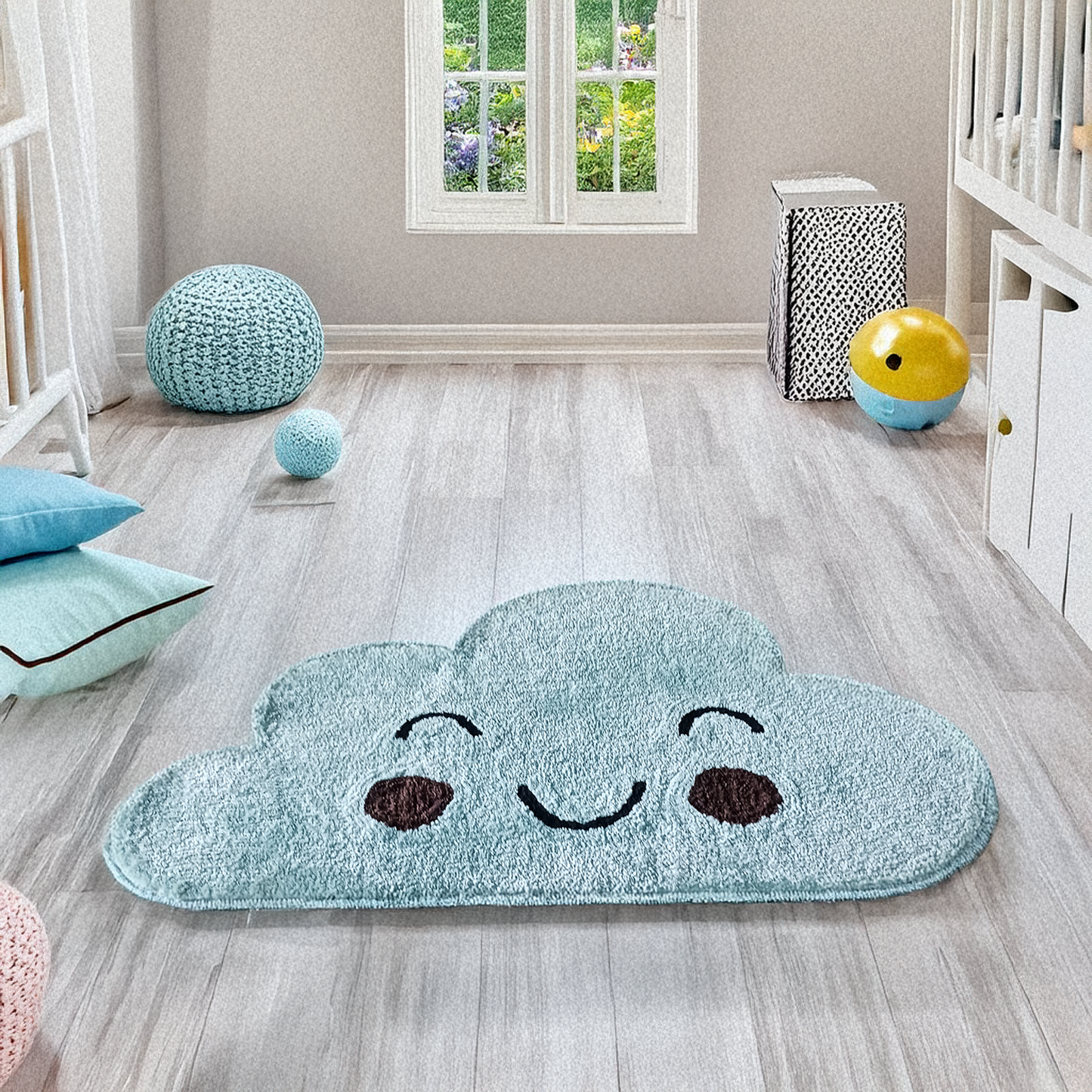 Buy Soft Cloud Rug for Kids Room – Anti-Slip, Washable Carpet for Nursery-60 cm x 90 cm