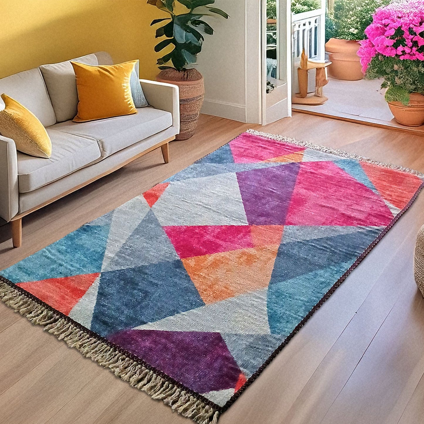 Avioni Carpet – Faux Silk- Neo Modern Collection 3D Geometric Design – Best Seller