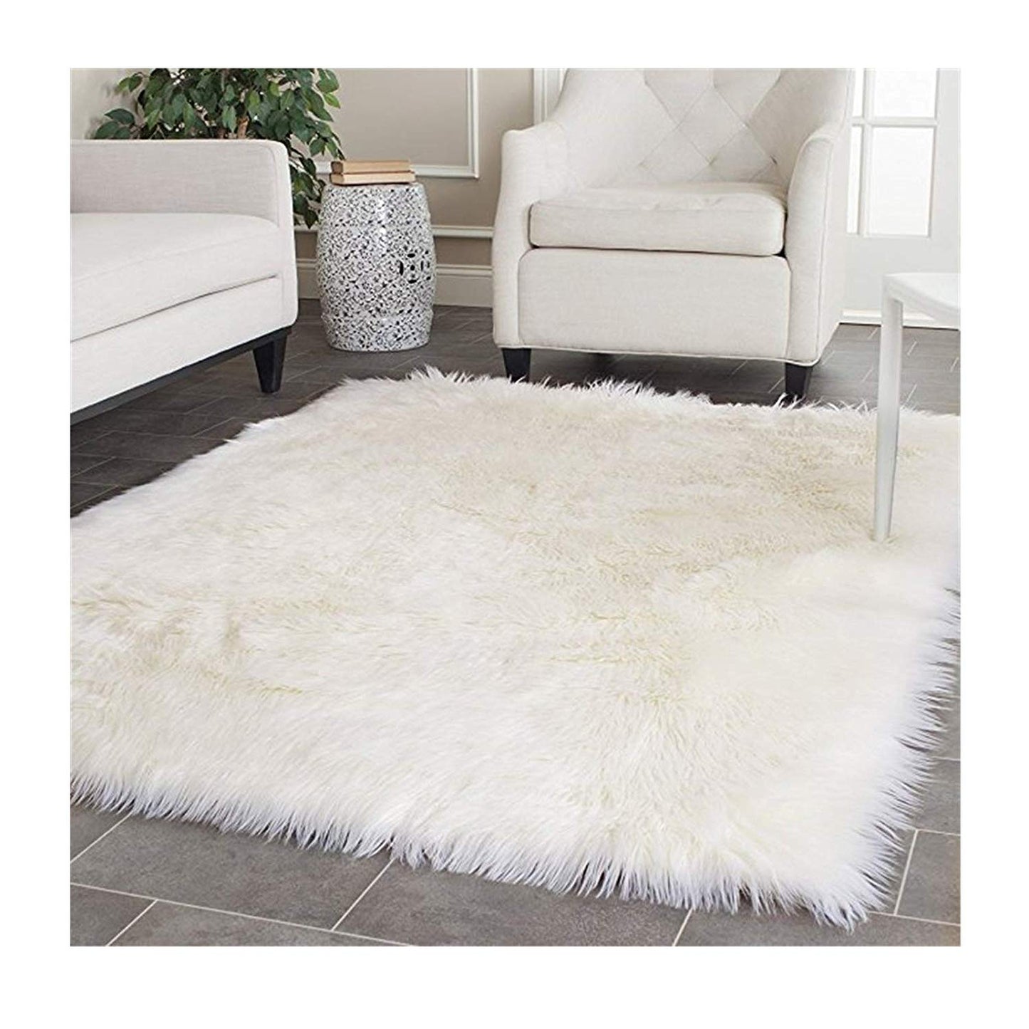 Soft Shaggy Rugs – Fluffy Rug- Faux Fur – Snow White Premium Long Fur – Avioni Carpets