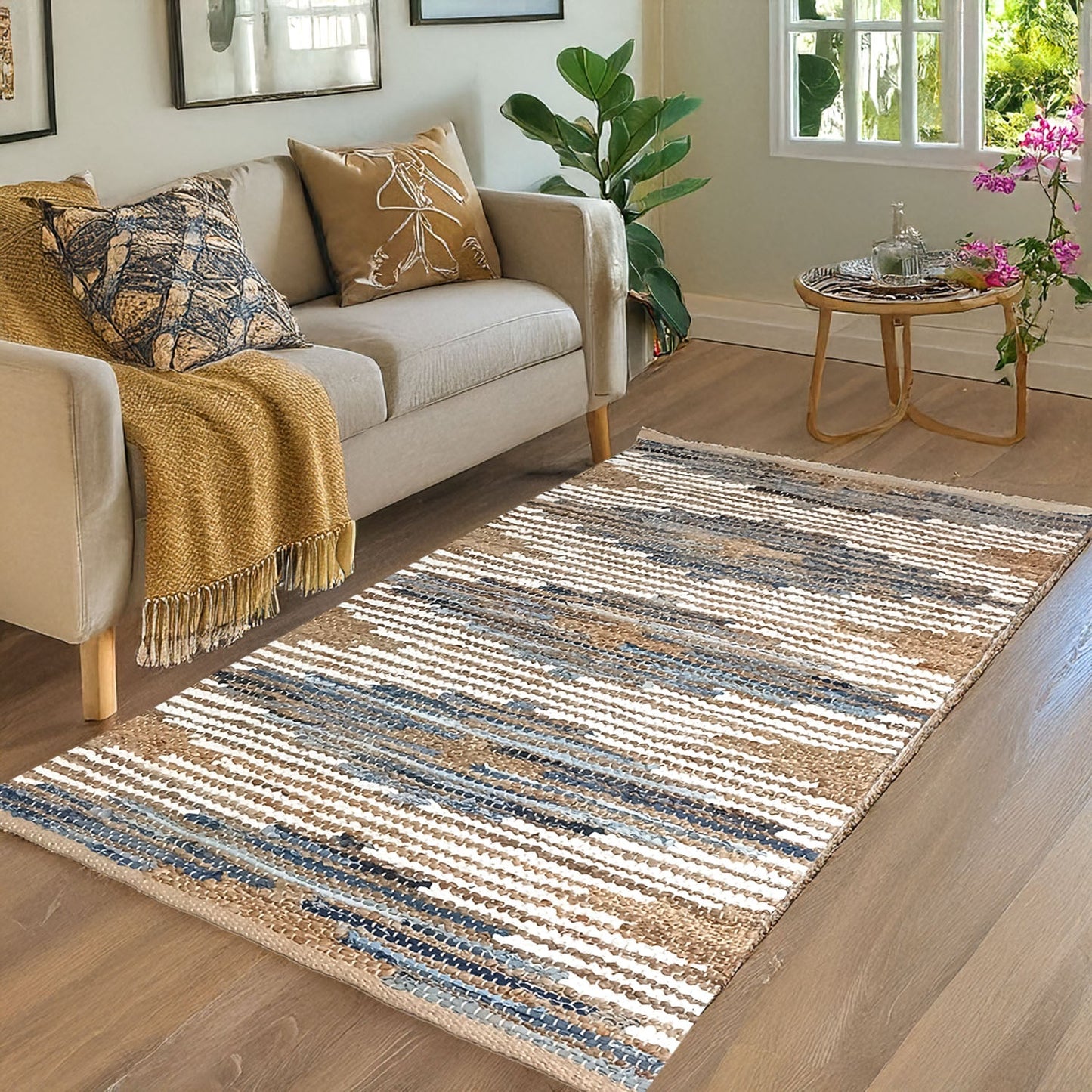 Avioni Home Eco Collection – Woven Cotton And Jute- Luxury Look -Multiple Siz