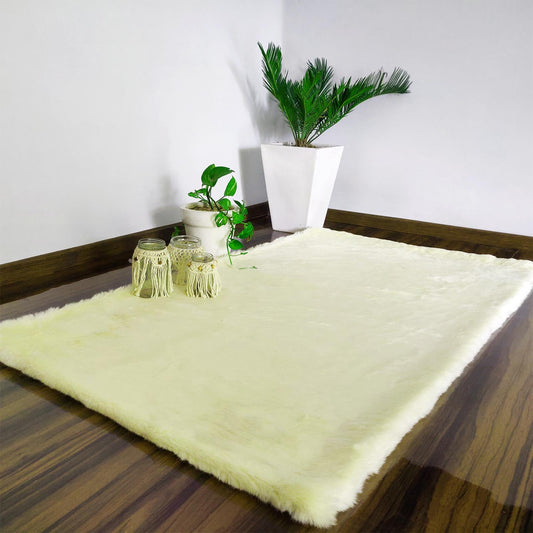 Soft Shaggy Premium Super Soft Luxury Rugs  Faux Fur– Cream – Avioni Carpets