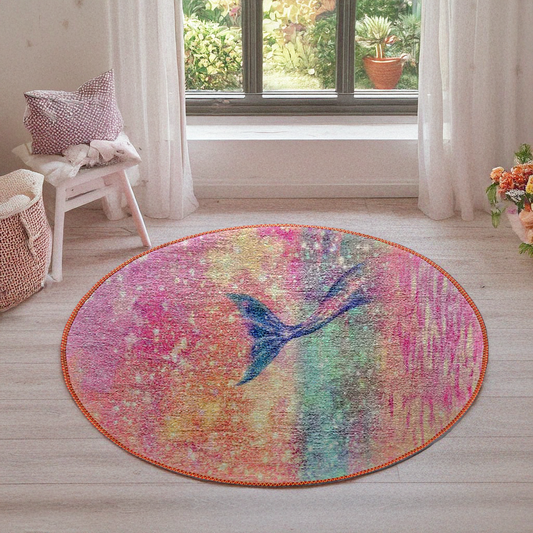 Avioni Carpet For Kids Room – Round Rug -Pink Mermaids
