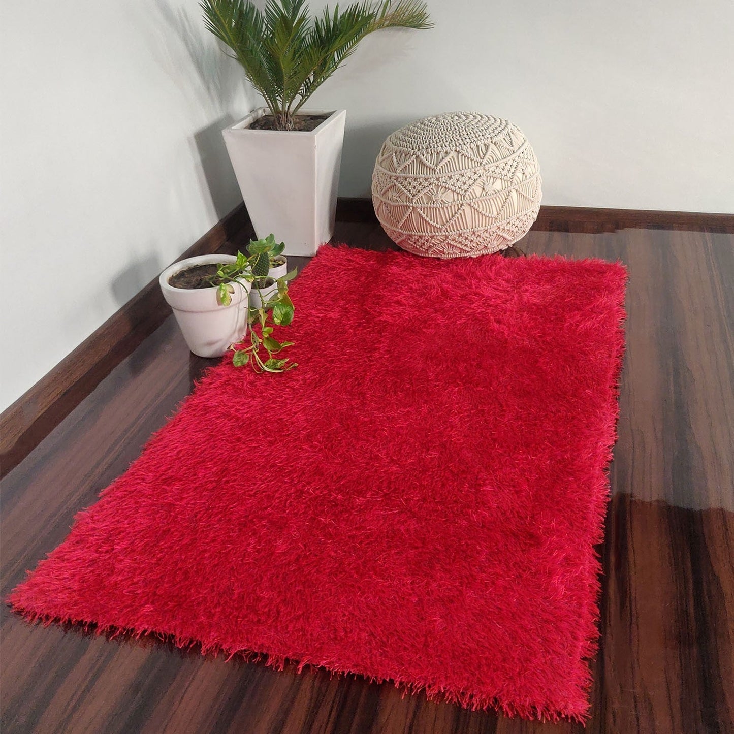Super Saver Deal-Avioni Fur Carpets for Living Room – Red Colour-90cm x 150cm (~3×5 Feet)