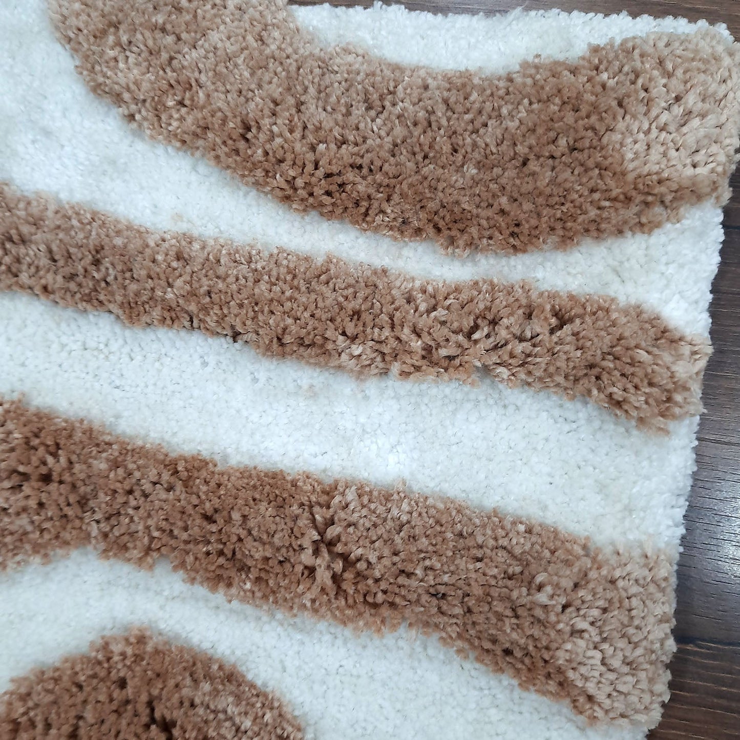 Avioni Atlas Collection- Micro Brown 3D Waves Carpets Different Sizes Shaggy Fluffy Rugs and Carpet for Living Room