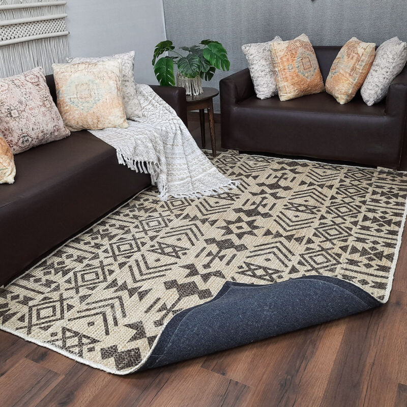 Avioni Home Kilim-Inspired Jute Carpet for Living Room