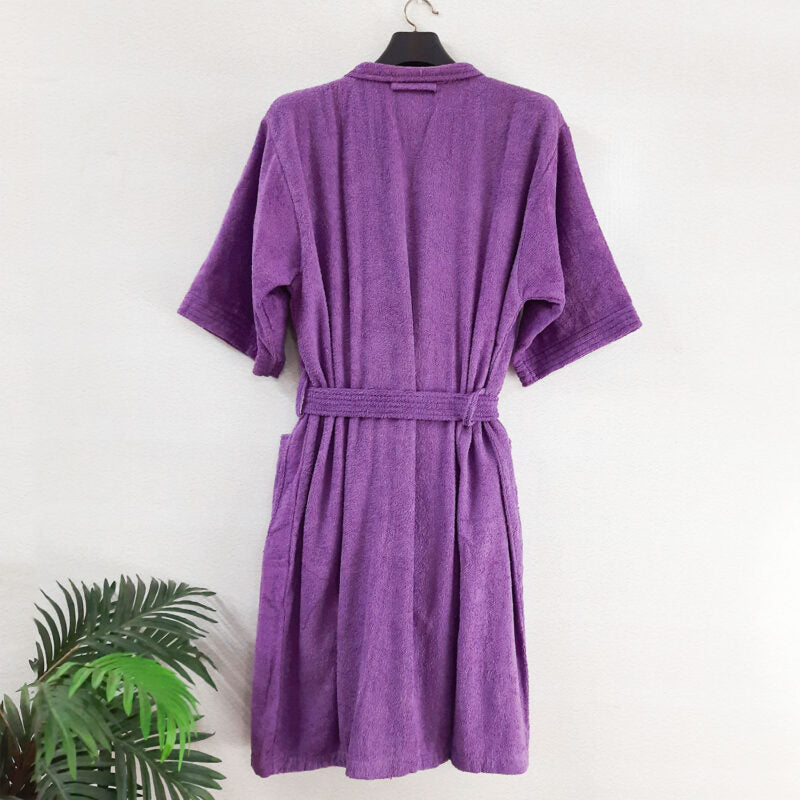 Avioni by Loomkart | Export Quality Bath Robes in Purple Without Hood in Avioni Zip-Packing Unisex