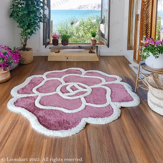 Avioni Luxury Collection- Plush Luxury Rose Carpet in Blush pink and with a stunning White 3D Border.