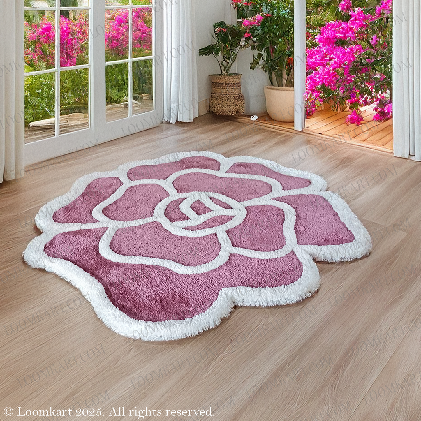 Avioni Luxury Collection- Plush Luxury Rose Carpet in Blush pink and with a stunning White 3D Border.