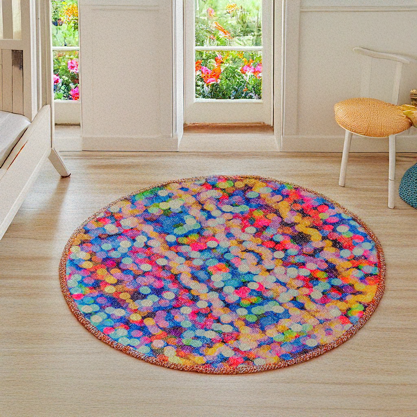 Avioni Carpet For Kids Room – Round Rug – Drops