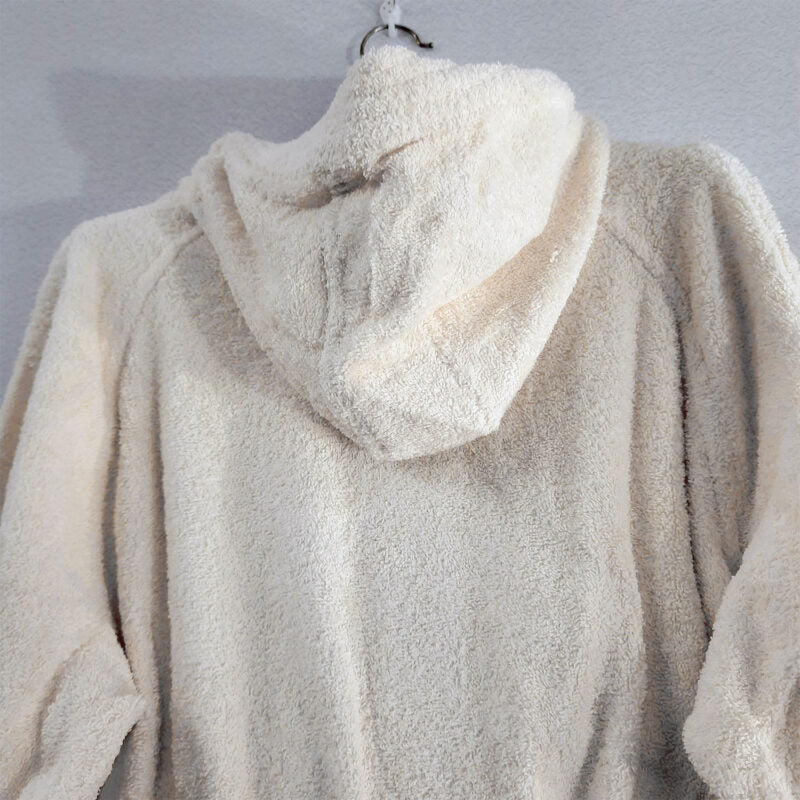 Bathrobes With Hood 100% Cotton Fine Quality in White Cream Color by Avioni