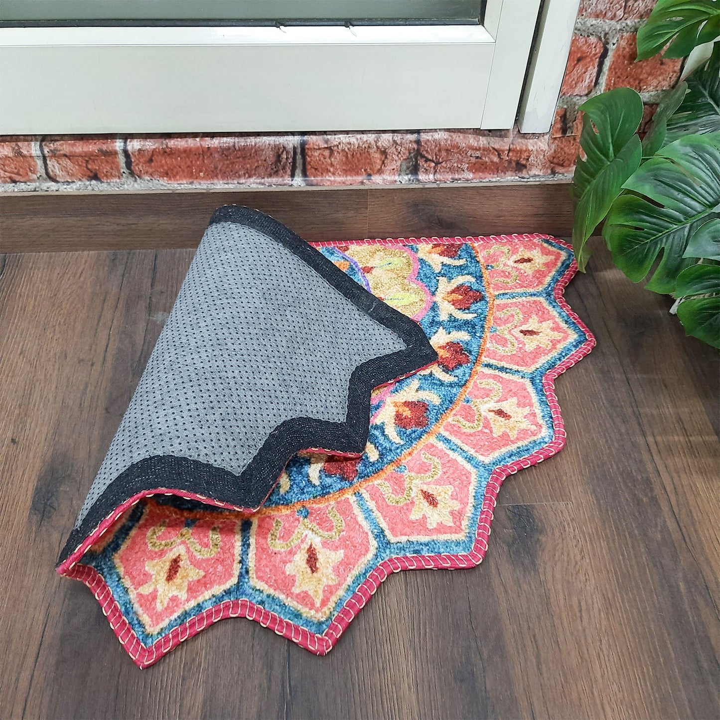 Avioni Home Floor Mats in Beautiful Traditional Rangoli Colors | Anti Slip, Durable & Washable | Outdoor & Indoor