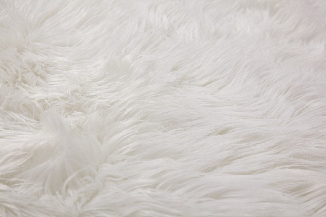 Shaggy Carpets – Soft Fluffy Rug – Snow White Premium Long Fur – 88 x 40 cm Oval Shape – Avioni Carpet